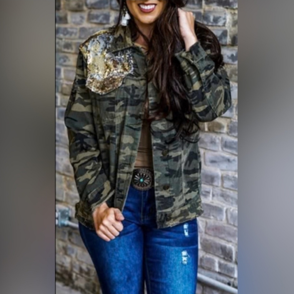 Sequin Camo Jacket